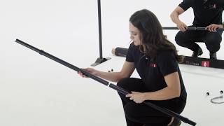 How to set up a banner on a telescoping stand [upl. by Hinda]