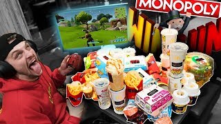 We Played McDonalds Monopoly Overnight With Fortnite Roulette 1 Kill  1 Prize [upl. by Ailev]