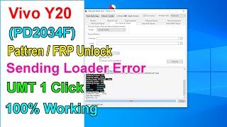 Vivo Y20 PD2034 PatternFRP Unlock  Sending Loader Error Fixed Easy Method 2022 [upl. by Iew8]