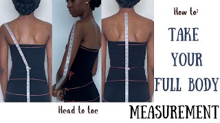 How to measure yourself from head to toe  Full Body Measurement Tutorial for Sewing and shopping [upl. by Agan]