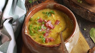 Recette  Soupe de pois cassés aux lardons [upl. by Daphene]