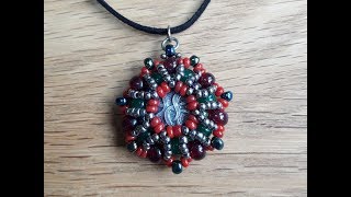 Perlen Anhänger Marscha Beaded Pendant Tutorial DIY [upl. by Bartie]