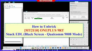 How to Unbrick OnePlus 9RT MT2110 Stuck EDL Black Screen Qualcomm 9008 Mode [upl. by Anner114]