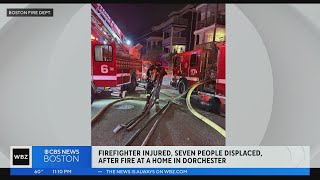 Dorchester house fire leaves firefighter injured [upl. by Bellanca]