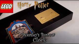 LEGO Weasleys The Burrow CLOCK ltd ed HARRY POTTER gwp Metal collectors set ASMR no speaking [upl. by Nhabois]