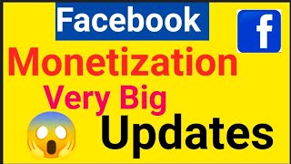 Facebook monetization Big update l How to facebook new updates [upl. by Nerraw]