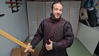 Japanese Style Gambeson from Akado Armory The Ishidora Premium Fencing Gi V2 with Arm Armor [upl. by Nedyrb898]