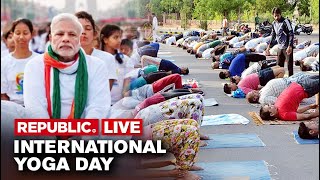 International Yoga Day 2022  PM Modi Leads Yoga Day Celebrations At Mysuru Palace In Karnataka [upl. by Magner130]