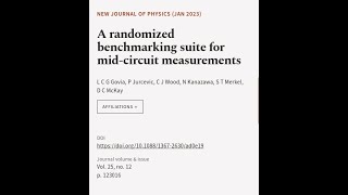 A randomized benchmarking suite for midcircuit measurements  RTCLTV [upl. by Gnuy]