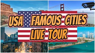 🔴🅻🅸🆅🅴🌎USA Webcam Tour🌆Explore Americas Most Famous Cities⭐Meteo🌦️Weather⚓New York🎡Los Angeles🧭 [upl. by Enirehtakyram]