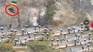 Horrible Ukrainian FPV drones brutally bombards Russian Infantry Platoon and Equipment in Kharkiv [upl. by Reniar]