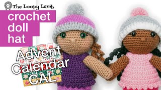 Easy Crochet Doll Hat Pattern  Amigurumi Advent Calendar CAL Week 10 [upl. by Alain355]