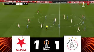 Slavia Praha vs Ajax 11  UEFA Europa League 202425  Match Highlights [upl. by Azile]