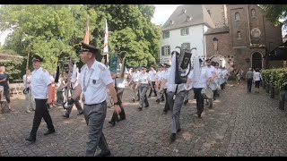 Schützenfest 2024 in der Zollfeste Zons Der Umzug nach der Königsparde mit Einmarsch ins Festzelt [upl. by Ybloc]