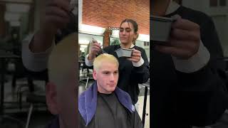 Watch me bleach buzz buzzcut hair bleachandtone hairstylist buzz lucyseitz [upl. by Oinotna]