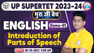 UP SUPERTET 202324  SUPER TET English Demo 1 गुरु जी बैच Parts of Speech English For UP SUPERTET [upl. by Epillihp]