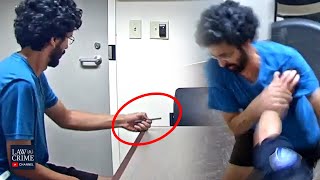 Man Allegedly Attempts to Attack Cop with Pen in Interrogation Room [upl. by Sidonia366]