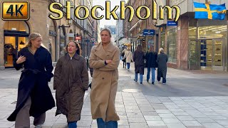 Sweden Stockholm City Center Tour 4K Walk [upl. by Anaytat]