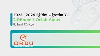 8 Sınıf Türkçe 2Dönem 1Ortak Sınav Çözümleri [upl. by Evers]