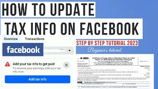 How to Update Tax Info on Facebook Payouts [upl. by Iknarf]