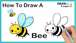 How to draw a bee EASY KIDS drawing tutorial drawingforkids howtodraweasy drawingforbeginners [upl. by Htrow]