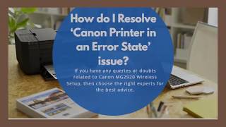 How do I Resolve ‘Canon Printer in an Error State’ issue [upl. by Aniroc301]