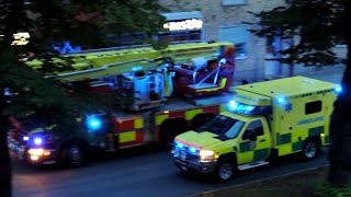 Utryckning i Uppsala av Polis Ambulans och Brandkår 17 augusti 2014 [upl. by Leoj]