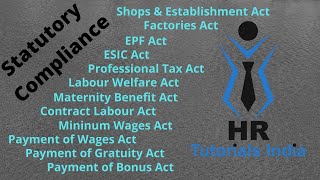 Statutory Compliance  Labour Law Compliance  HR Tutorials India  What is Statutory Compliance [upl. by Kenlay]