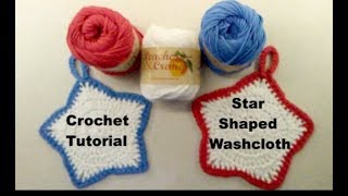 How to Crochet a Star Shaped Wash Cloth with Cotton Yarn [upl. by Elvin]