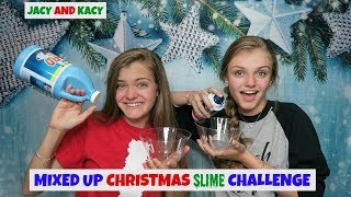 Mixed Up Christmas Slime Challenge  Jacy and Kacy [upl. by Manwell]