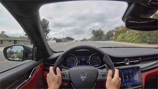 2020 Maserati Quattroporte GTS GranSport POV Test Drive 3D AudioASMR [upl. by Cherey]