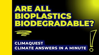 Are all Bioplastics Biodegradable climaquest [upl. by Noseimaj]