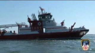 The Fireboat Three Forty Three Arrives in New York Harbor [upl. by Enilecram603]