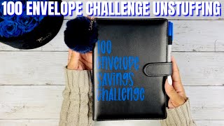 100 ENVELOPE SAVINGS CHALLENGE UNSTUFFING  CASH STUFFING  MONEY COUNT ASMR [upl. by Nwahsav450]