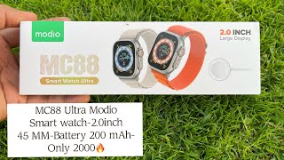 MC88 Ultra Modio Smart watch20inch LargeScreen Bluetooth Call 45 MMBattery 200 mAhOnly 2000🔥 [upl. by Selec]