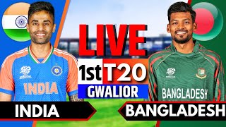 India vs Bangladesh 1st T20  Live Cricket Match Today  IND vs BAN Live Match Today  IND Batting [upl. by Saxen]