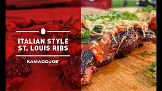 Italian Style St Louis Ribs  Kamado Joe Recipe [upl. by Acimak]