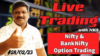 Live Trading BankNifty amp Nifty Option Trading  280223 [upl. by Leind523]