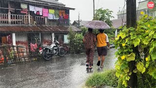 Rain and ThunderstormA Walk Exploring My Village in Heavy Rain [upl. by Friedrick]