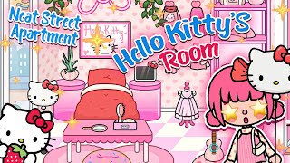 Aesthetic Neat Street Apartment x Hello Kitty 🎀How To Decorate Toca Boca House IdeasToca Life World [upl. by Yeliab601]