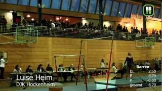 Luise Heim  Kunstturnen Damen  Regionalliga Mitte 2012  3 Wettkampftag [upl. by Akimat]