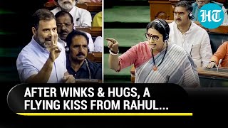 Rahul Gandhi Flying Kiss In LS Stokes Storm Smriti Irani Attacks Misogynistic Man [upl. by Consuela736]