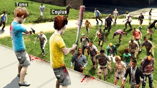 MASSIVE ZOMBIE HORDE Chases KIDS in GTA 5 RP [upl. by Conger408]