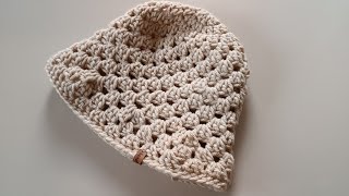 LEFT HAND How To Crochet Granny Stitch Bucket Hat [upl. by Kelsi964]