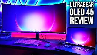 LG Ultragear OLED 45quot Review  Best Gaming Monitor for Gaming Laptops [upl. by Ayidah]