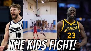 Draymond Greens son and Domantas Sabonis son fight [upl. by Paxon464]