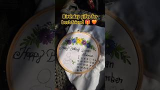 How to make birthday gifts for best friend hoopembroidery embroidery youtubeshorts ytshort art [upl. by Nbi48]