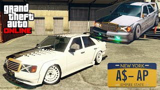 GTA 5  Celebrity Build  AAP Rockys Mercedes 190E Benefactor Vorschlaghammer Customization [upl. by Adnoryt]