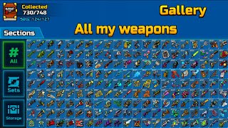 Pixel Gun 3D  All my 730 Weapons Inventory Showcase [upl. by Renferd]