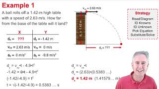 Example Problem  Horizontally Launched Projectile [upl. by Luo]